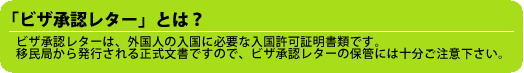 �r�U���F���^�[�Ƃ́A�O���l�̓����ɕK�v�ȓ������ؖ����ނł��B�ږ��ǂ��甭�s����鐳�������ł��̂ŁA�r�U���F���^�[�̕ۊǂɂ͏[�������ӂ��������B