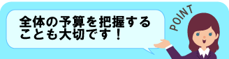 全体の予算を把握することも大切です