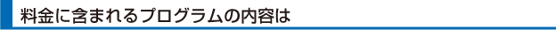 料金に含まれるプログラム内容は
