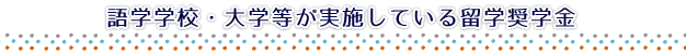 語学学校・大学等が実施している留学奨学金 /