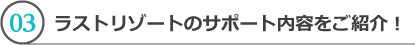 ラストリゾートのサポート内容をご紹介！