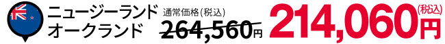 ニュージーランド オークランド :税込214,060円