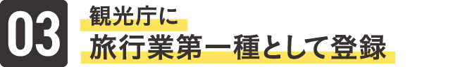 観光庁に旅行業第一種として登録