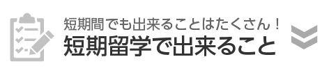 短期留学でできること